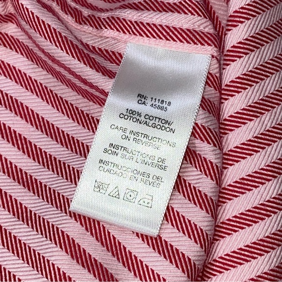 Men’s Michael Kors Red & Pink Herringbone Button Down Cotton Shirt - Large - Picture 10 of 11